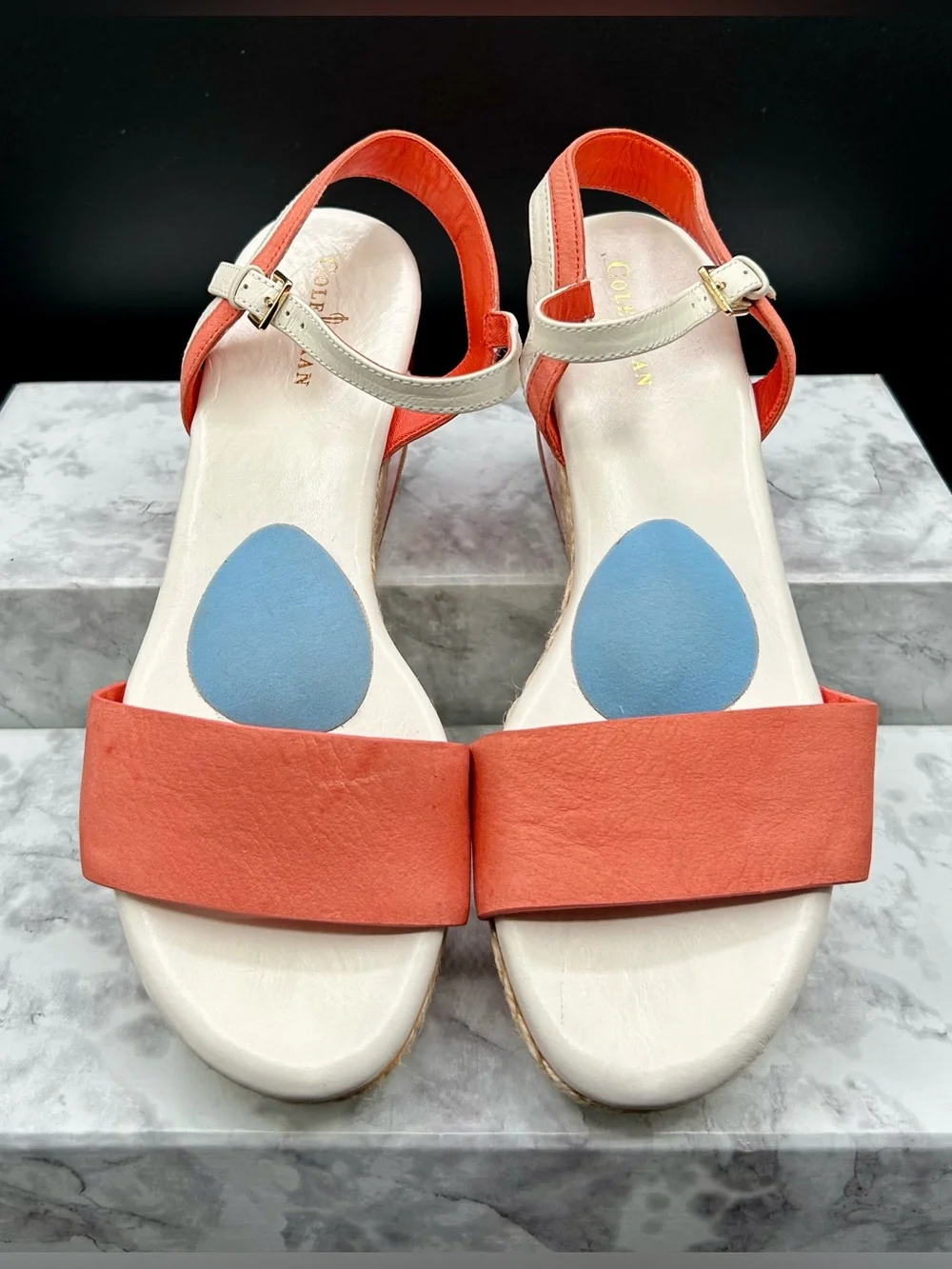 COLE HAAN Arden Wedge Platform Sandals. Size 6.5 B